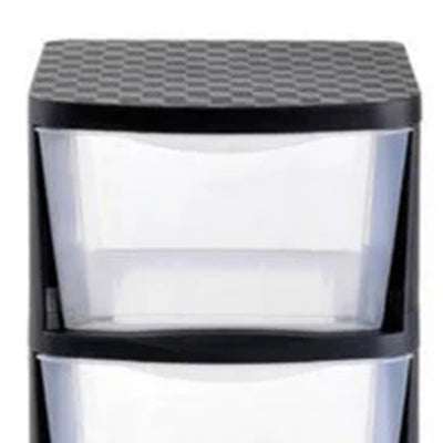 Juggernaut Storage Clear Plastic 4 Drawer Home Storage Tower with Black Frame