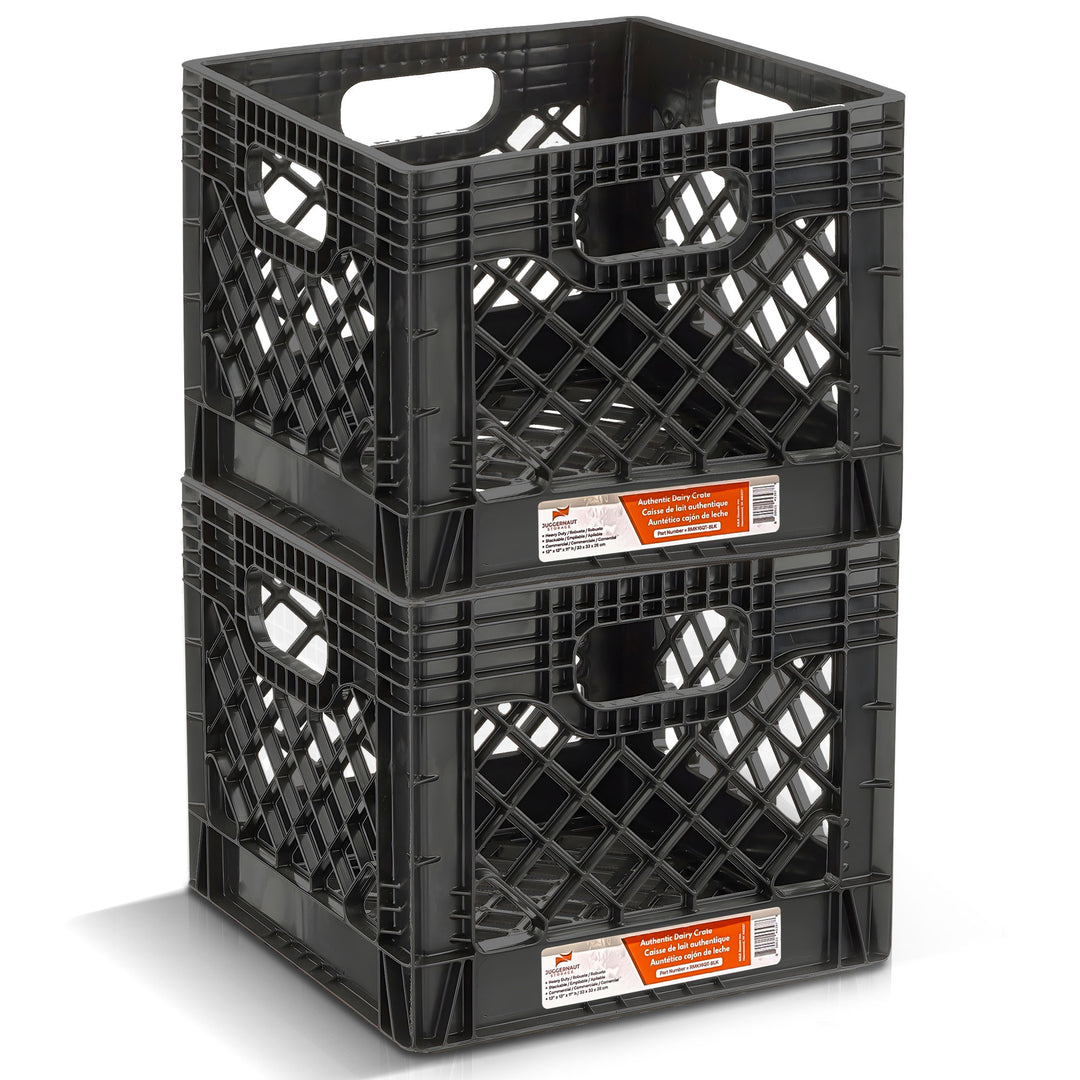 18 Quart Storage Stackable Storage Crate with Handles, Black (2 Pack) (Used)