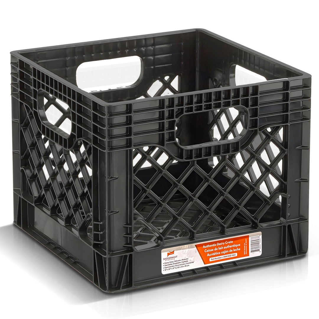 18 Quart Storage Stackable Storage Crate with Handles, Black (2 Pack) (Used)