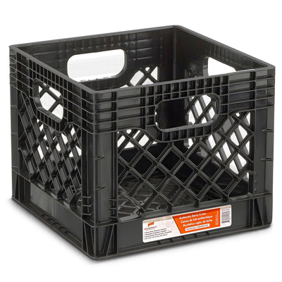18 Quart Storage Stackable Storage Crate with Handles, Black (2 Pack) (Used) - VMInnovations
