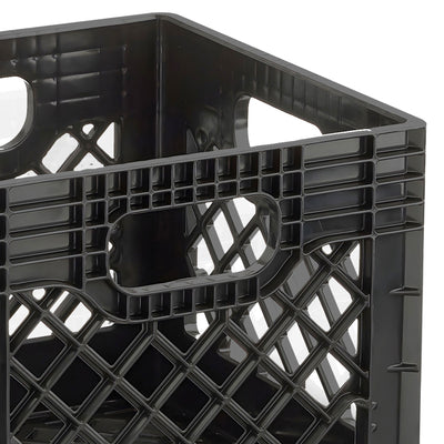 18 Quart Storage Stackable Storage Crate with Handles, Black (2 Pack) (Used) - VMInnovations