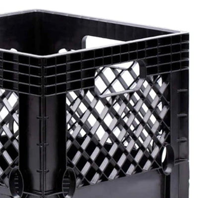 Juggernaut 18Qt Stackable Storage Crate with Handles, Black (2 Pck) (Open Box)