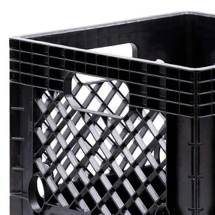 18 Quart Storage Stackable Storage Crate with Handles, Black (2 Pack) (Used)