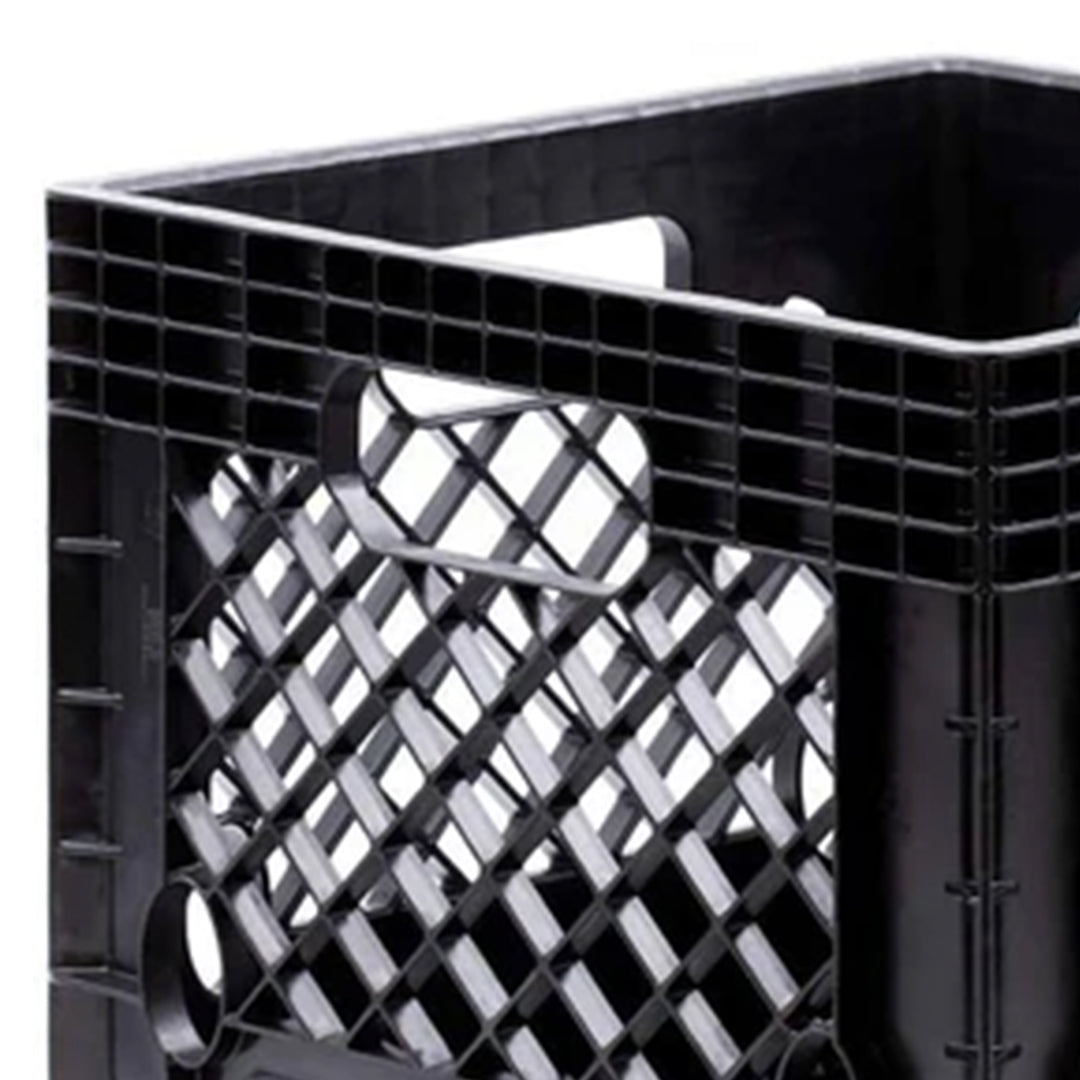 Juggernaut 18Qt Stackable Storage Crate with Handles, Black (2 Pck) (Open Box)