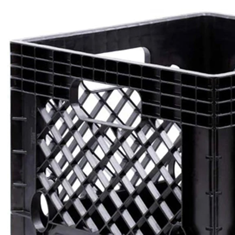 Juggernaut 16 Quart Storage Stackable Storage Crate with Handles, Black (2 Pack)
