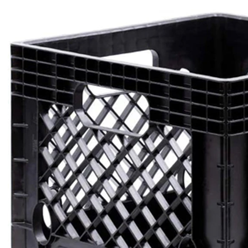 Juggernaut 18Qt Stackable Storage Crate with Handles, Black (2 Pck) (Open Box)