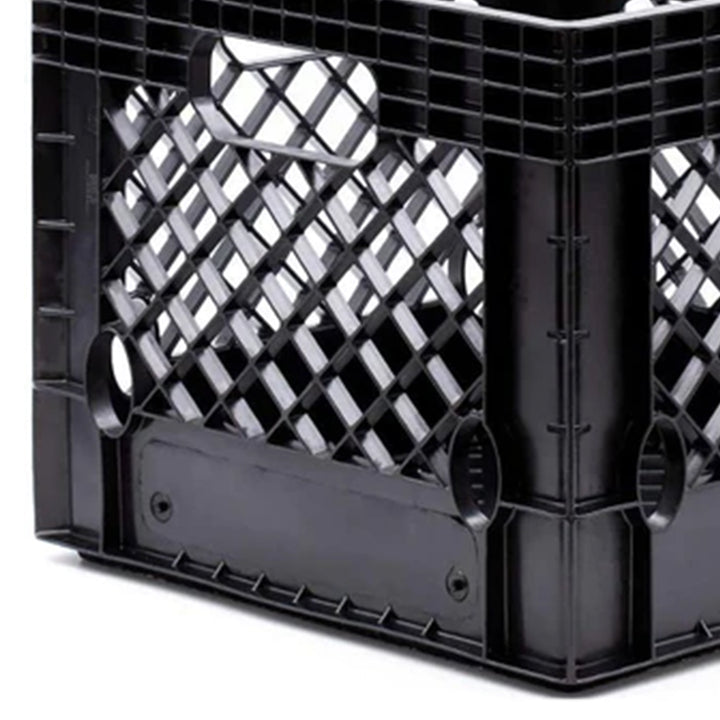 18 Quart Storage Stackable Storage Crate with Handles, Black (2 Pack) (Used)