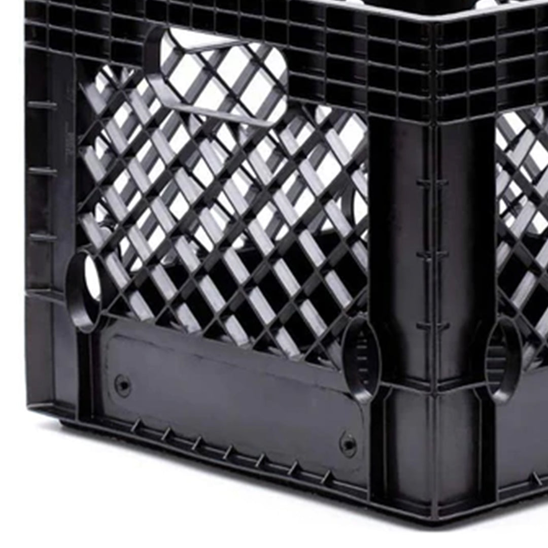 Juggernaut 18Qt Stackable Storage Crate with Handles, Black (2 Pck) (Open Box)