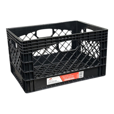 Juggernaut Storage 24Qt Stackable Storage Crate w/ Handles, Black(3Pk)(Open Box)