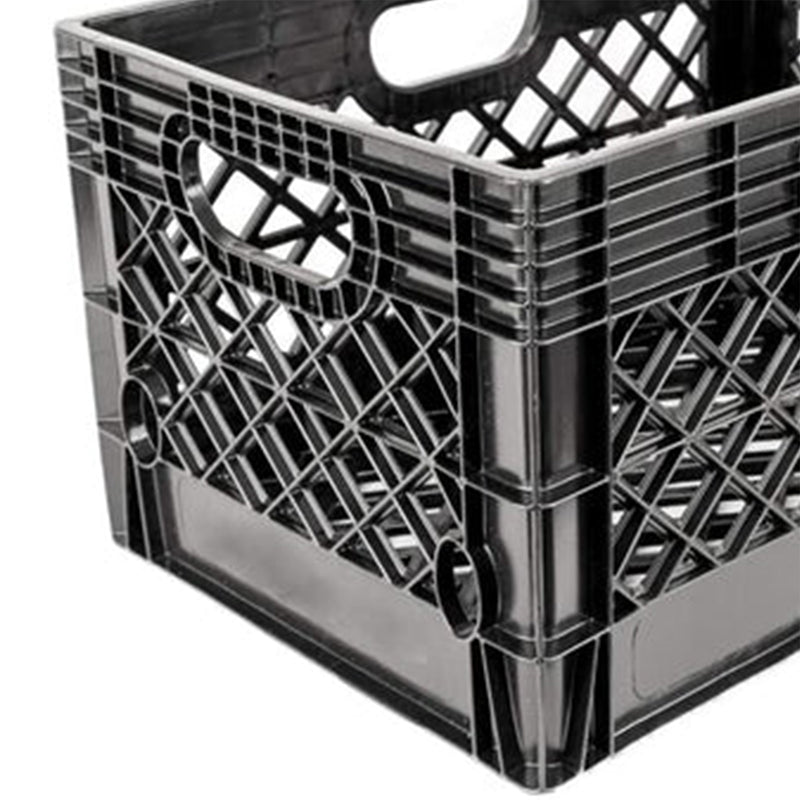 Juggernaut Storage 24 Quart Stackable Storage Crate with Handles, Black (3 Pack)
