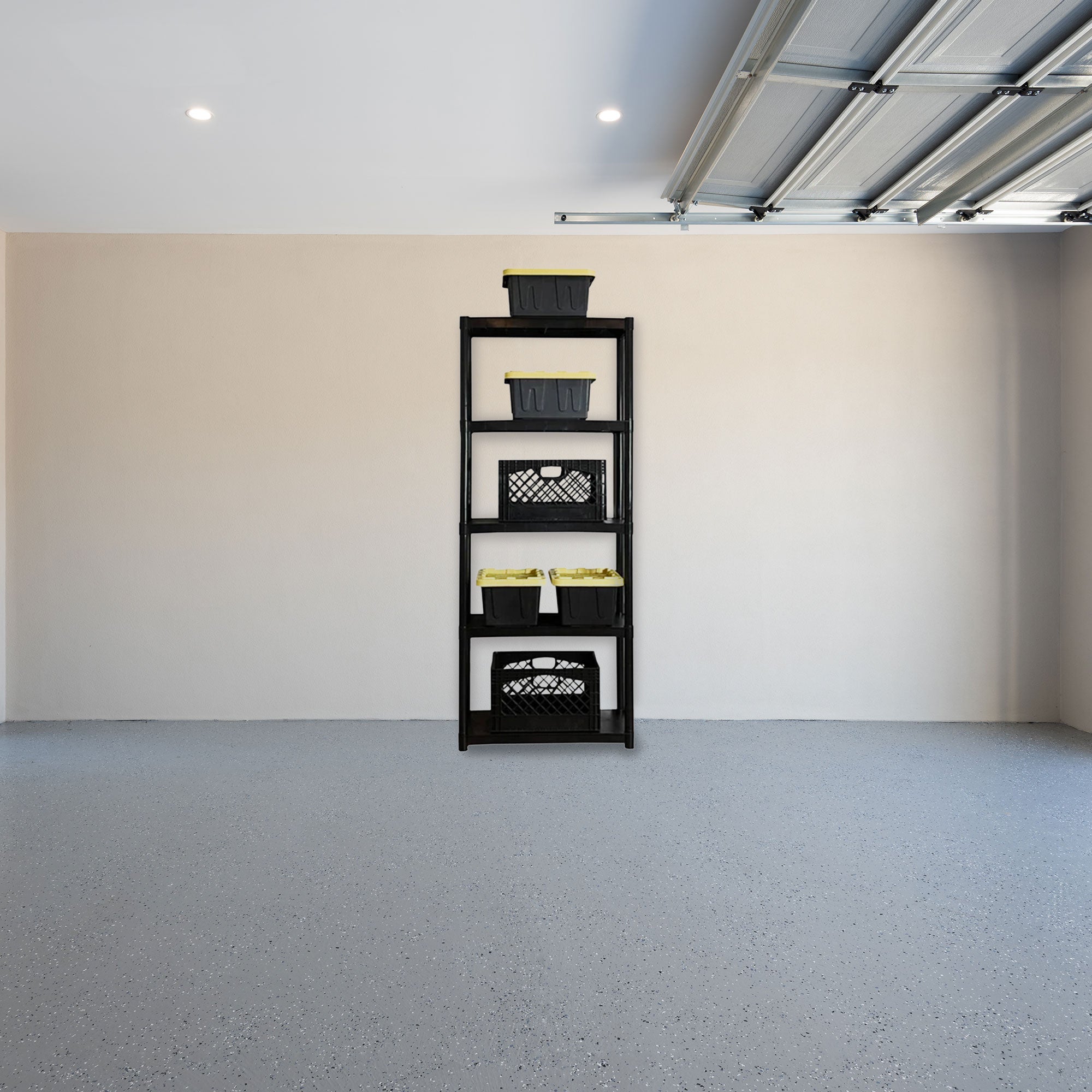 Storage 70" Plastic 5 Tier Garage/Shed Utility Shelving Rack, Black (Open Box) - VMInnovations