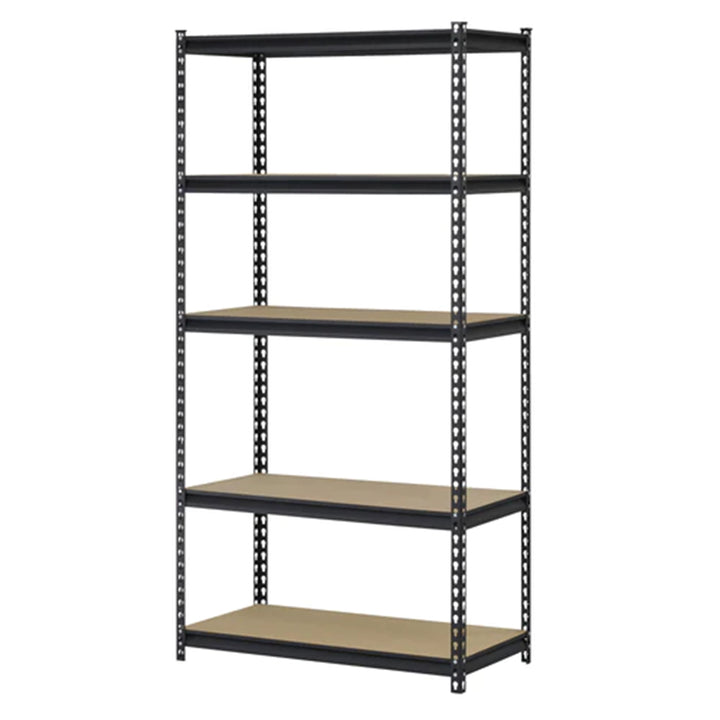 Juggernaut Storage 36" x 72" 5 Shelf Steel Utility Shelving Storage Unit, Black