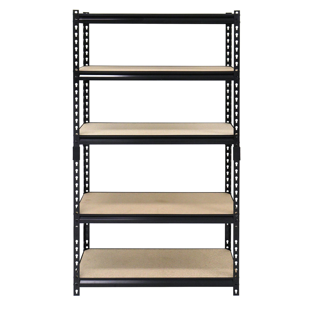 Juggernaut Storage 36" x 72" 5 Shelf Steel Utility Shelving Storage Unit, Black