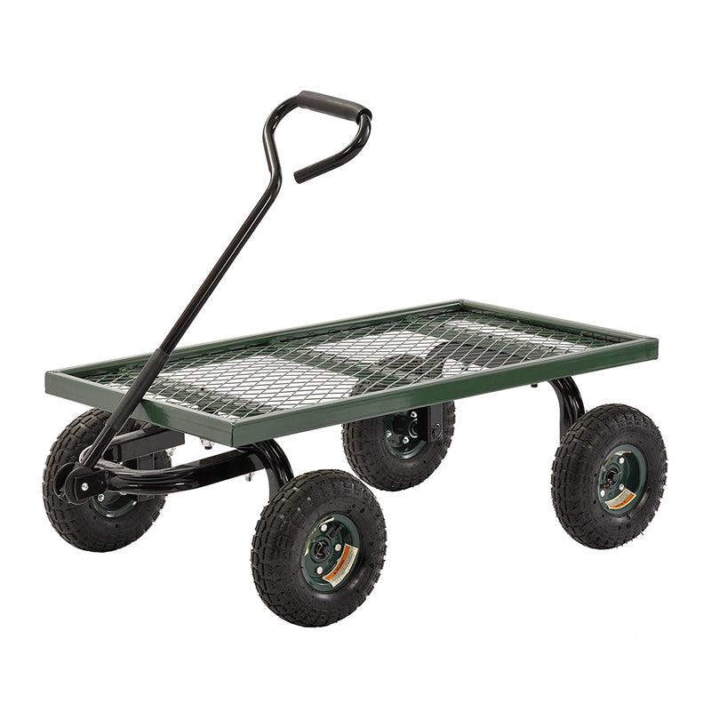 Juggernaut Carts GW3820-GR Steel Outdoor Utility Garden Wagon, Green Finish