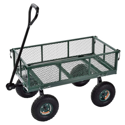 Juggernaut Carts GW3418GR Steel Outdoor Utility Garden Wagon, Green Finish(Used) - VMInnovations