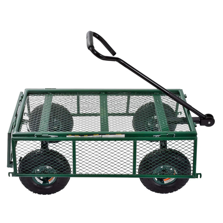 Juggernaut Carts GW3418-GR Steel Outdoor Utility Garden Wagon, Green Finish