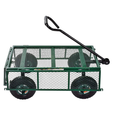 Juggernaut Carts GW3418GR Steel Outdoor Utility Garden Wagon, Green Finish(Used) - VMInnovations