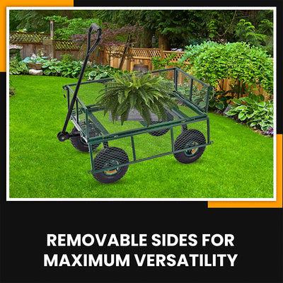 Juggernaut Carts GW3418GR Steel Outdoor Utility Garden Wagon, Green Finish(Used) - VMInnovations