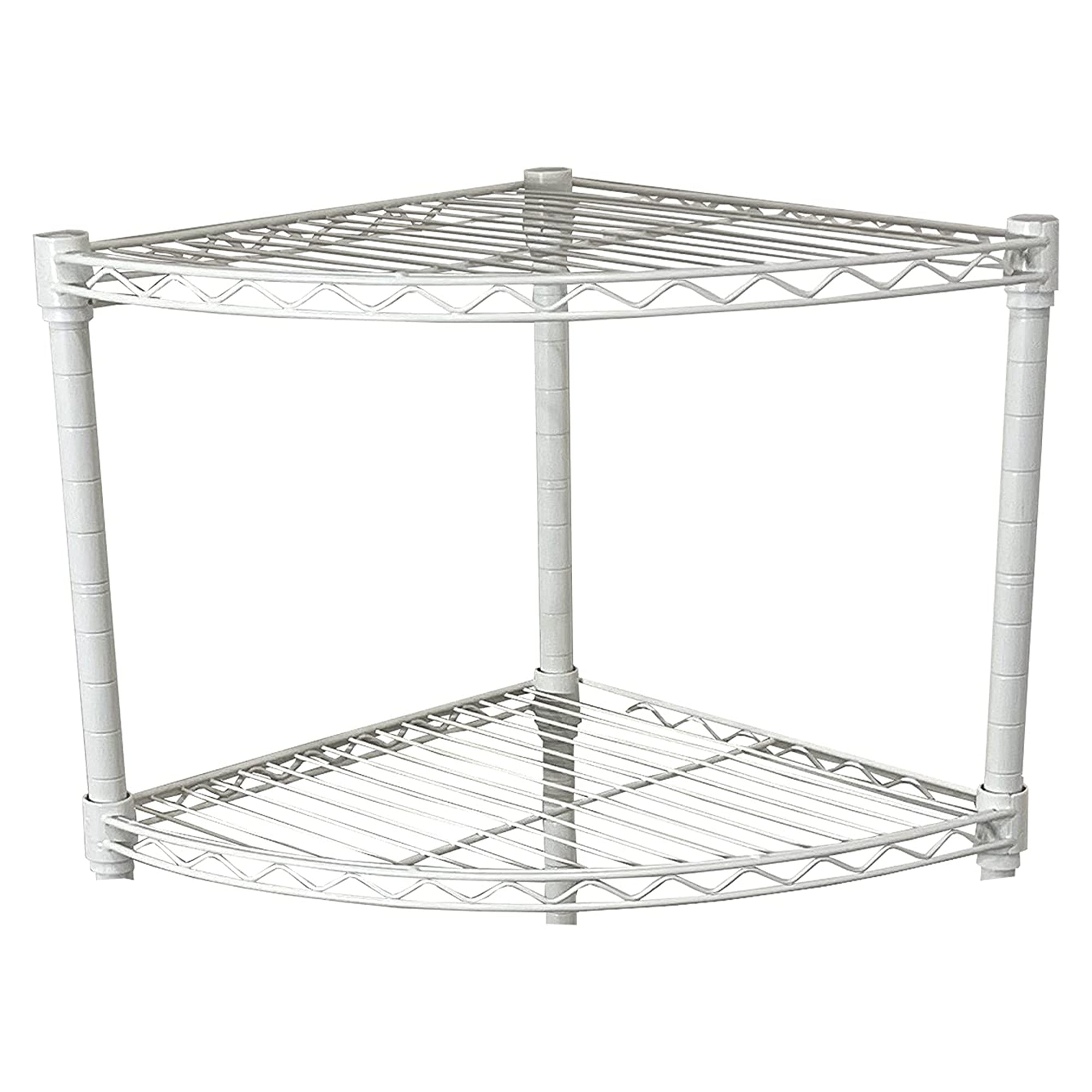 Juggernaut Storage Steel Wire 5-Tier Corner Home Shelving Unit Tower, White - VMInnovations