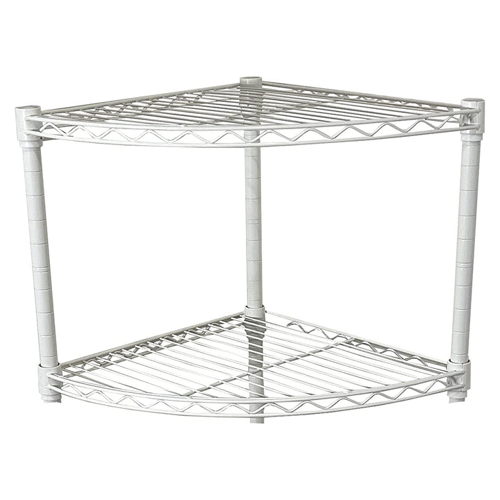 Juggernaut Storage Steel Wire 5-Tier Corner Home Shelving Unit Tower, White