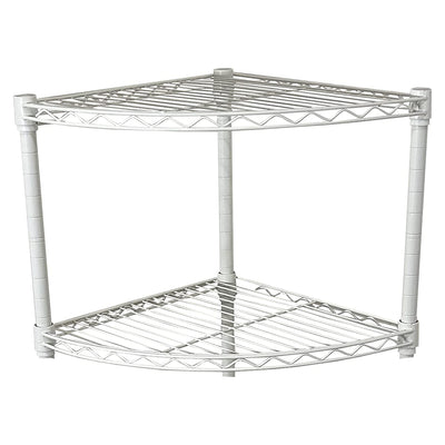 Juggernaut Storage Steel Wire 5-Tier Corner Shelving Unit Tower, White(Open Box) - VMInnovations