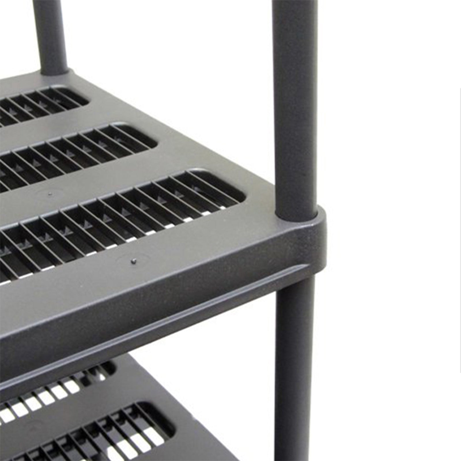 72 Inch 5 Shelf Plastic Utility Shelving Storage Unit, Black (Open Box) - VMInnovations