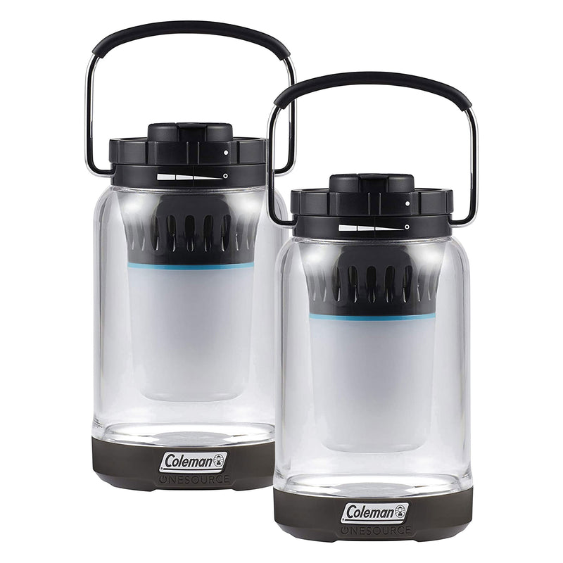 Coleman OneSource 600 Lumens LED Rechargeable Outdoor Camping Lantern (2 Pack)