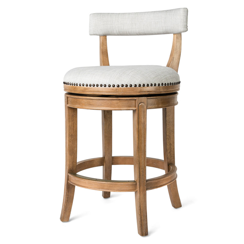 Alexander Low Back Swivel Kitchen Counter Stool 26"H, Weathered Oak (For Parts)
