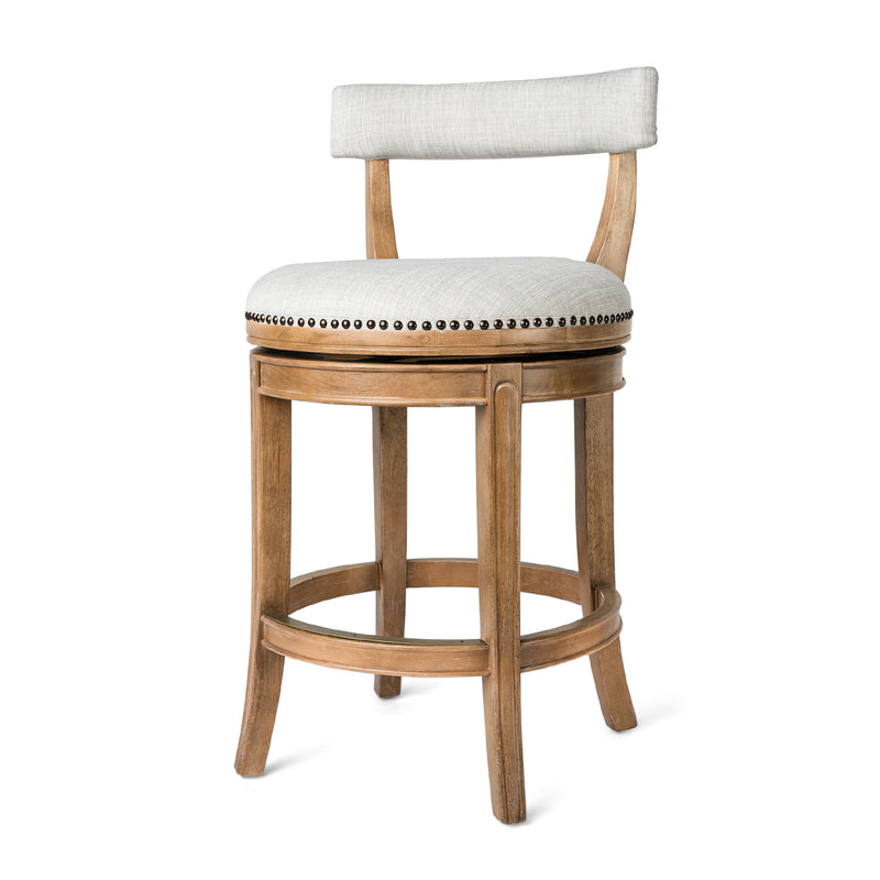 Maven Lane Alexander Low-Back Swivel Stool, Weathered Oak, Counter (Open Box)