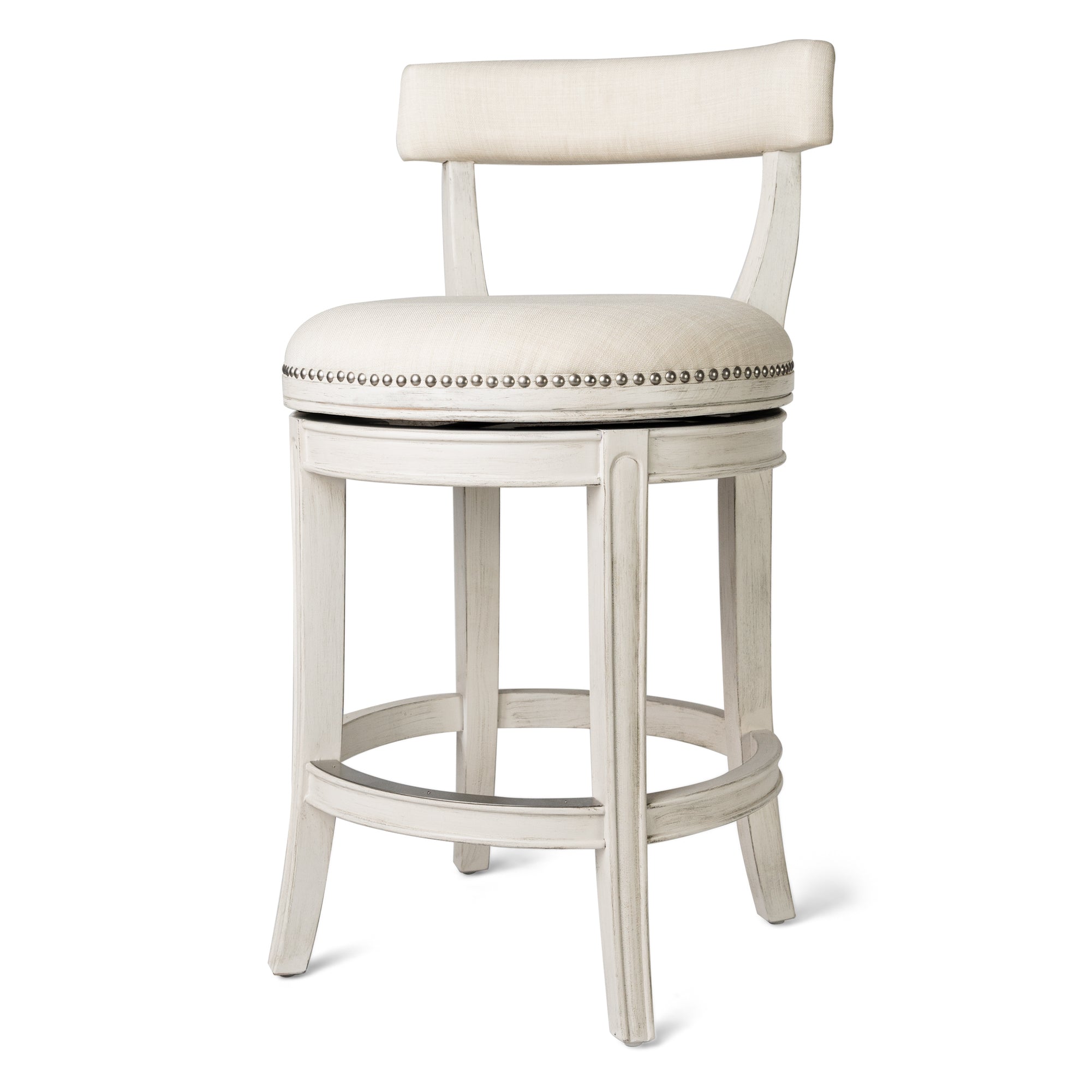 Maven Lane Alexander Swivel Stool, White Oak, Counter Height (Open Box) (2 Pack) - VMInnovations