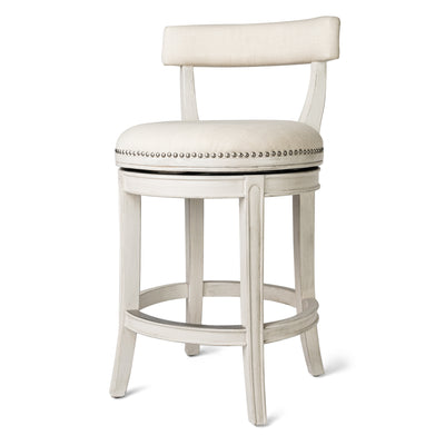 Maven Lane Alexander Swivel Stool, White Oak, Counter Height (Open Box) (2 Pack) - VMInnovations