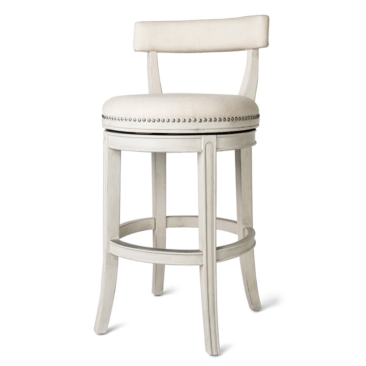 Alexander Low Back Swivel Kitchen Bar Stool 31"H, White Oak Finish(Used)(4 Pack)