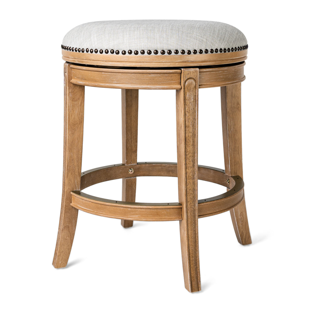 Maven Lane Backless Counter Stool in Weathered Oak Finish, Sand(For Parts)