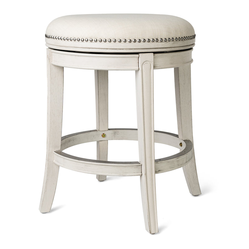 Maven Lane Alexander Round Backless Swivel Counter Stool, White Oak (For Parts)