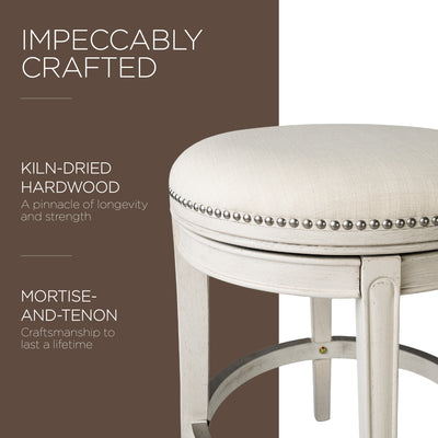 Maven Lane Alexander Backless Swivel Stool, White Oak, Counter Height (Open Box) - VMInnovations