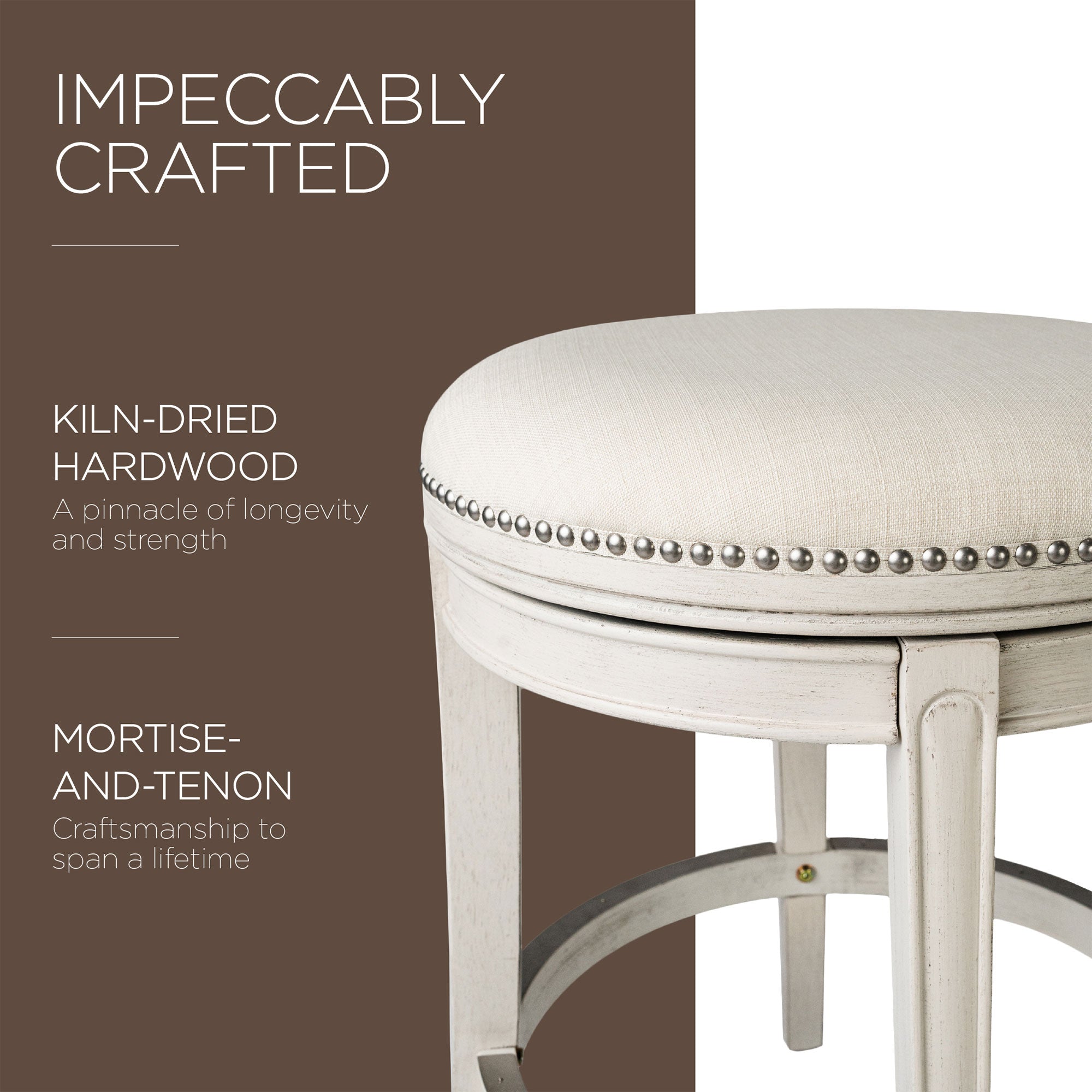 Maven Lane Alexander Swivel Stool, White Oak, Bar Height (Open Box) (4 Pack) - VMInnovations
