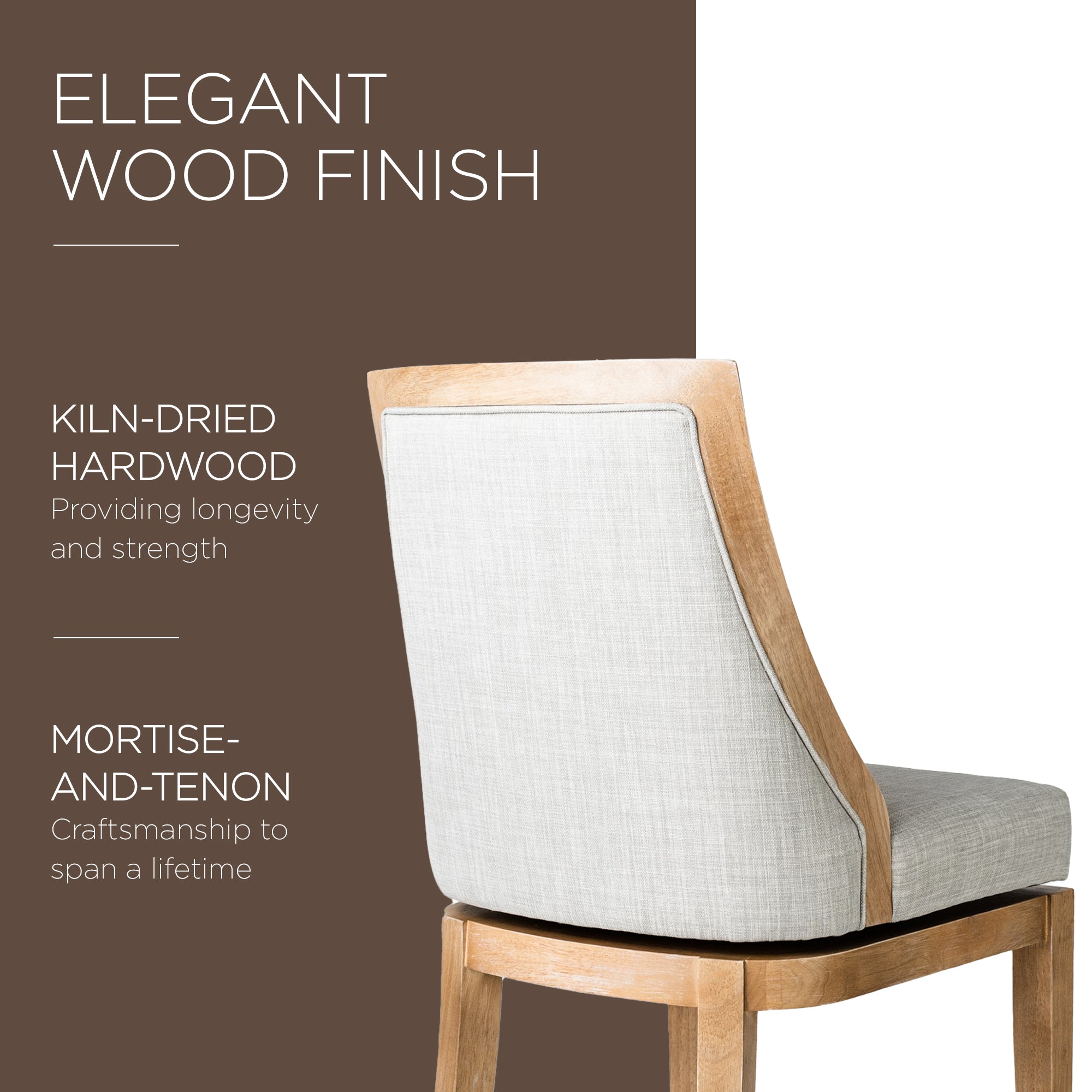 Maven Lane Vienna High-Back Counter Height Stool Weathered Oak(Open Box)(4 Pack) - VMInnovations