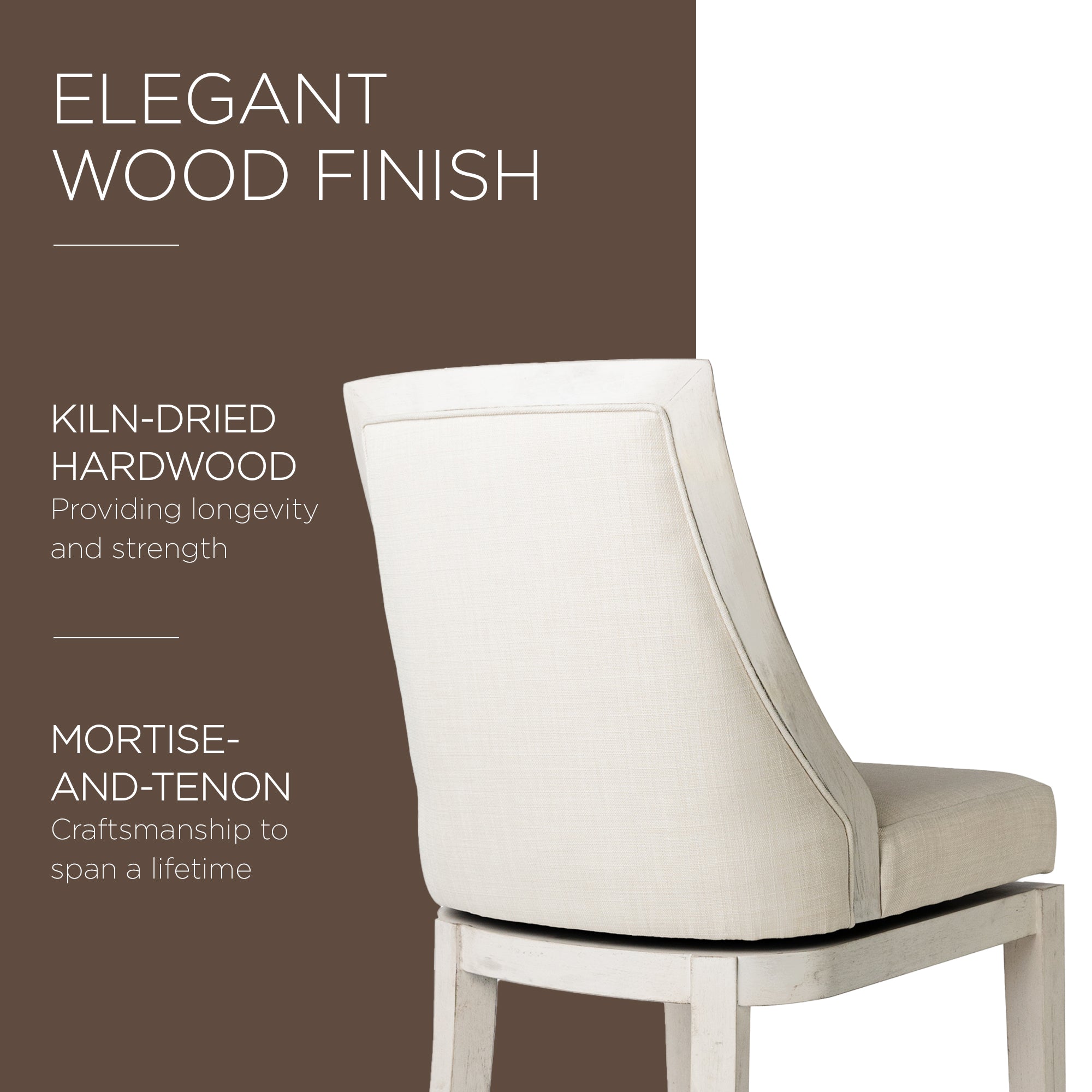 Maven Lane Vienna High-Back Swivel Stool, White Oak, Counter Height (For Parts) - VMInnovations