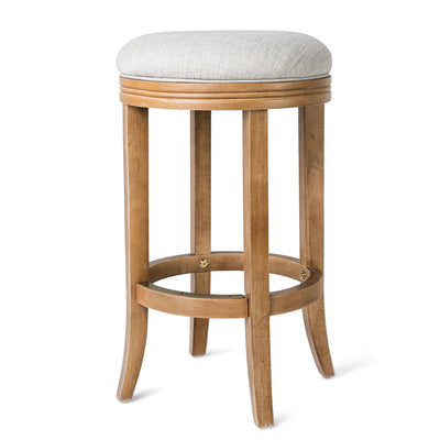 Maven Lane Round Backless Swivel Kitchen Counter Stool 26"H, Weathered Oak(Used)