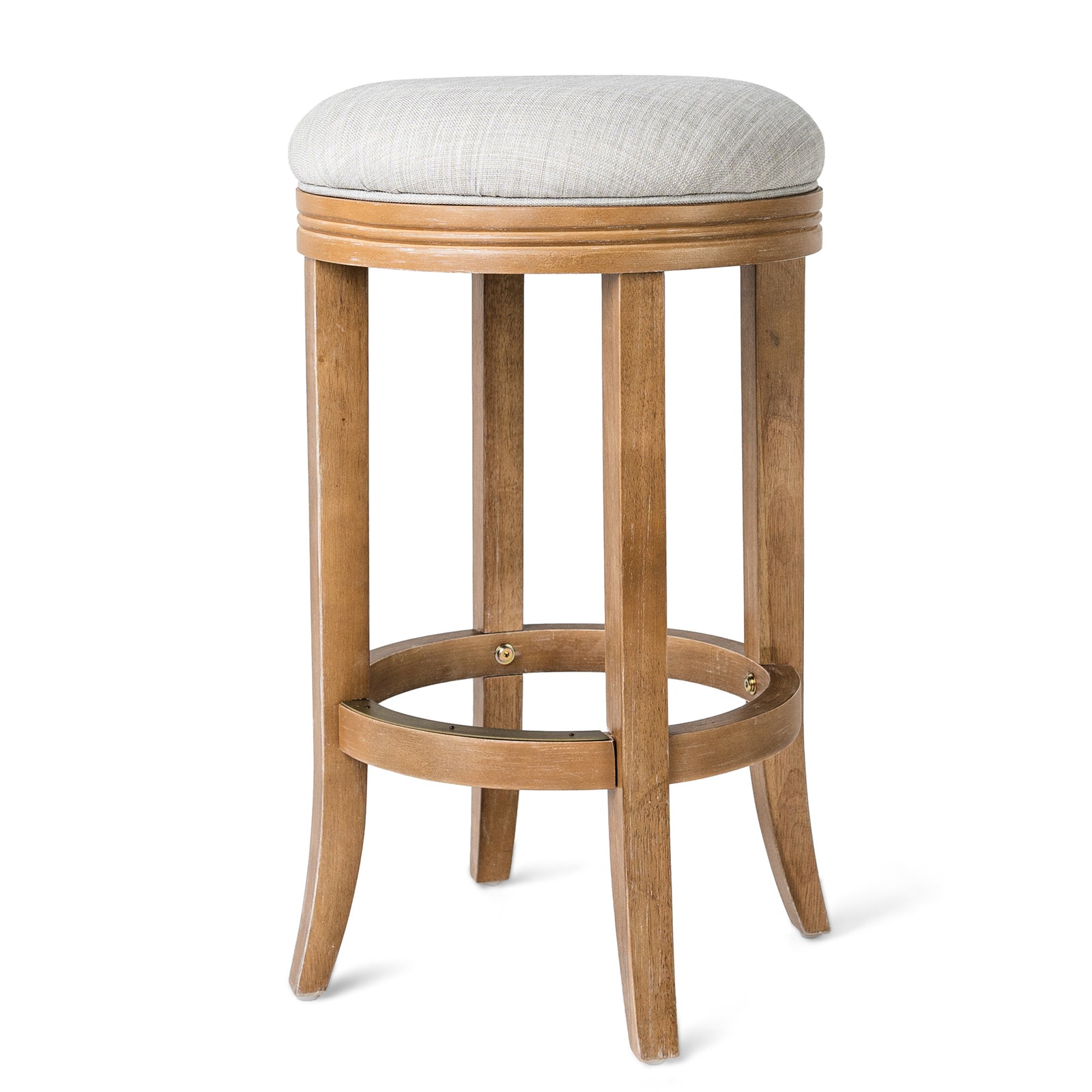 Maven Lane Round Backless Swivel Counter Stool 26"H, Weathered Oak(Used)(4 Pack) - VMInnovations