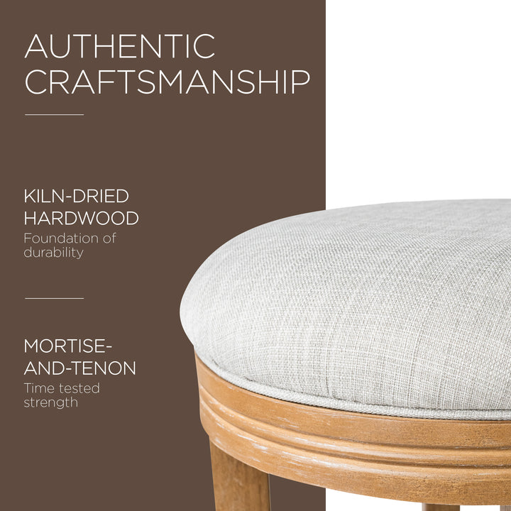 Maven Lane Eva Swivel Stool, Weathered Oak,Counter Height(Open Box) (4 Pack) - VMInnovations