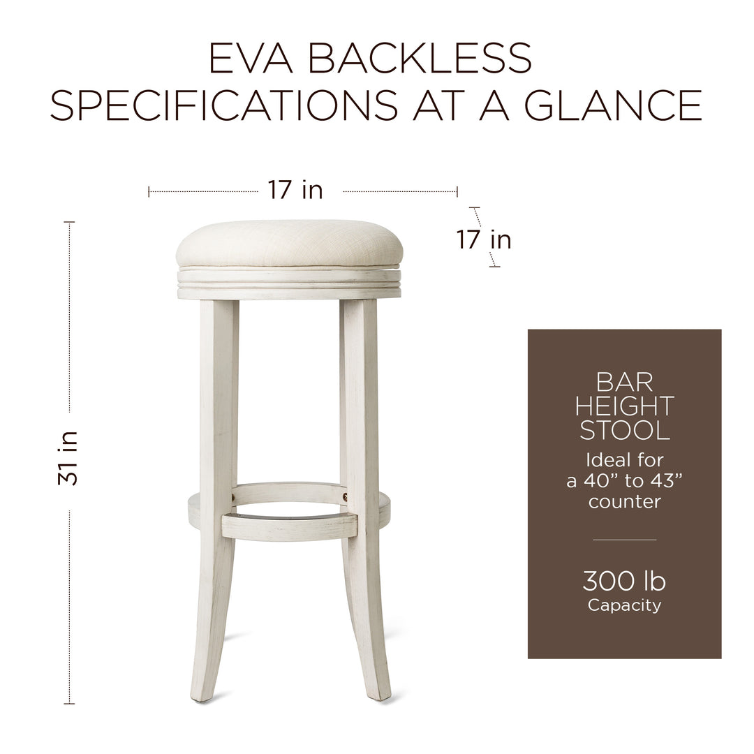 Maven Lane Eva Round Swivel Stool, White Oak, Bar Height (Open Box) (2 Pack) - VMInnovations