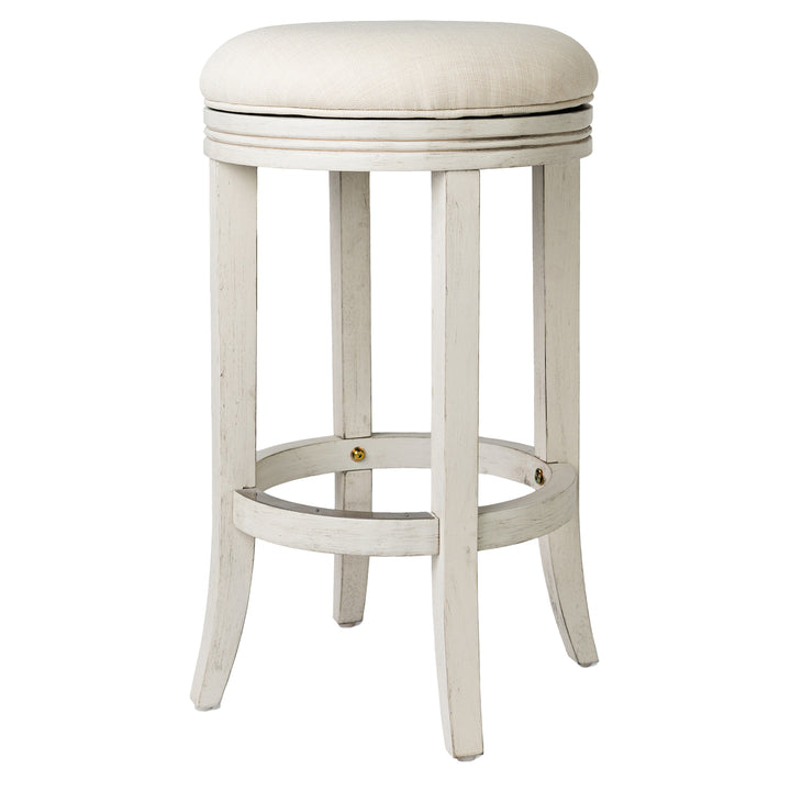 Maven Lane Round Swivel Kitchen Counter Stool 26"H, White Oak(Open Box) (4 Pack) - VMInnovations