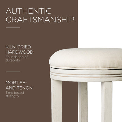 Maven Lane Round Backless Swivel Kitchen Counter Stool 26"H, White Oak (Used) - VMInnovations