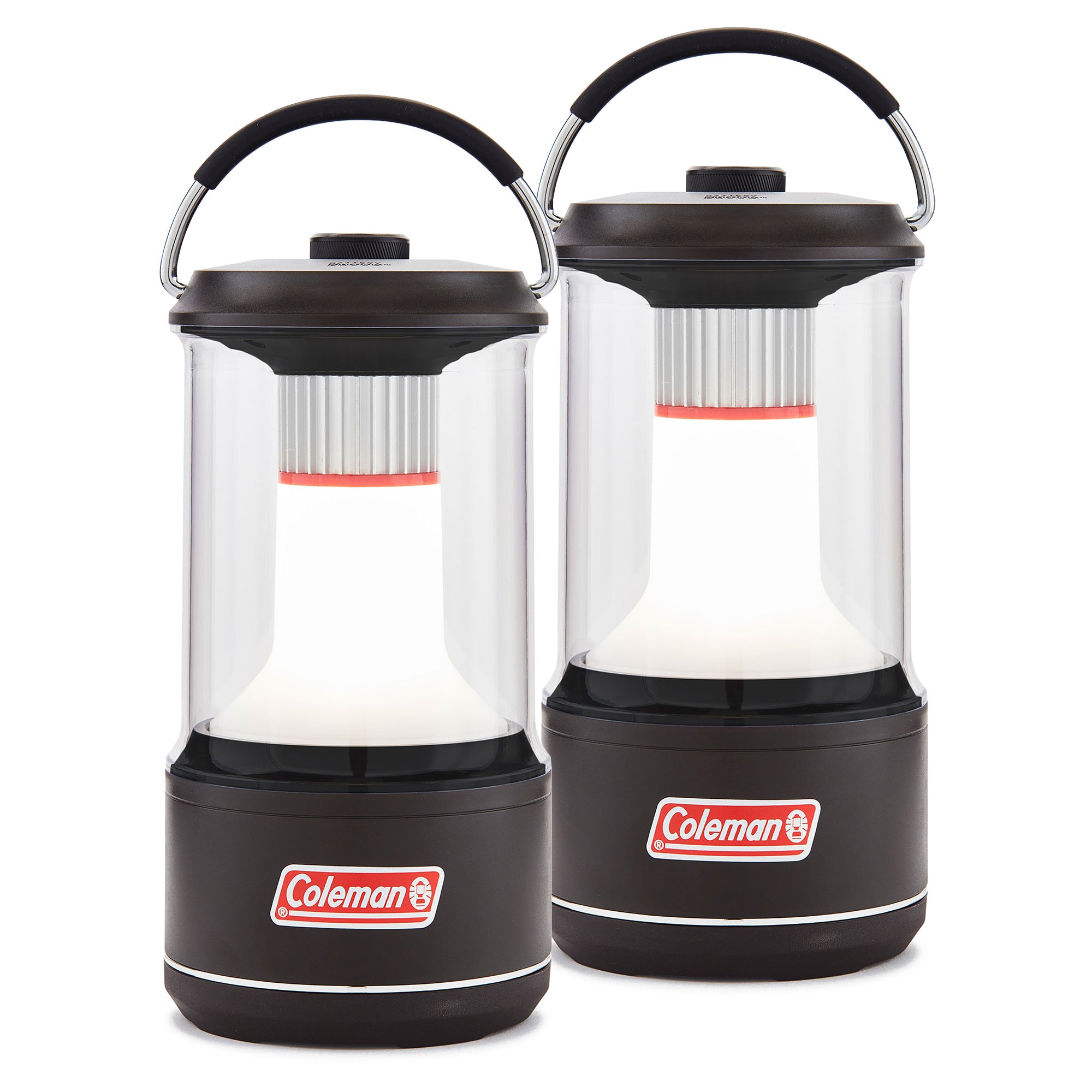 Coleman 800 Lumens LED Camping Light Lantern with BatteryGuard, Black (2 Pack)
