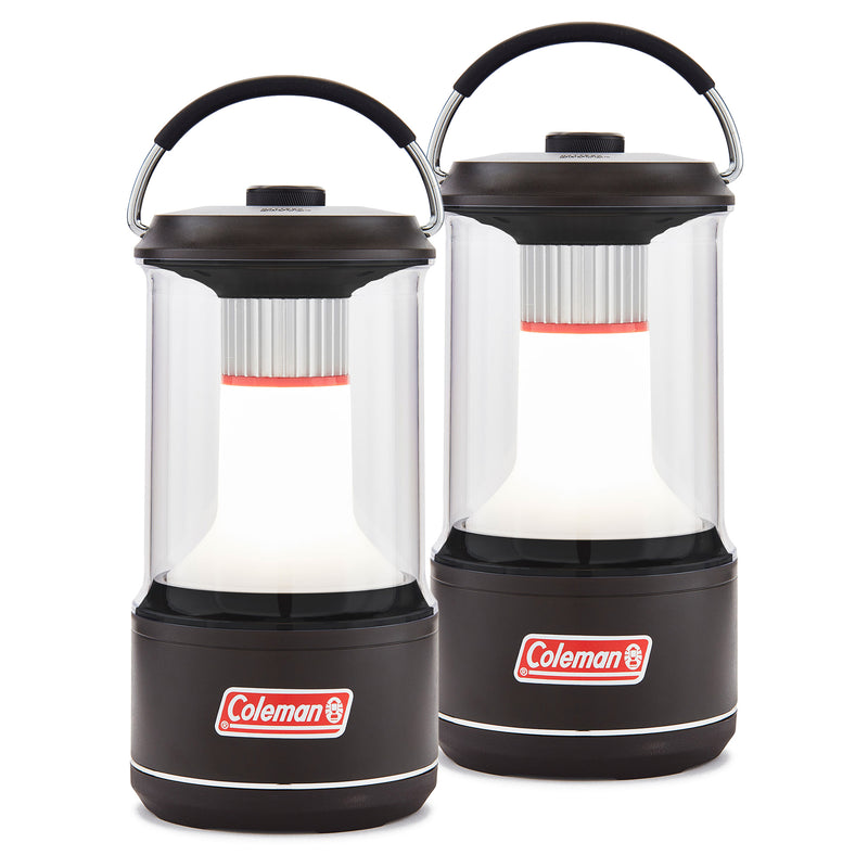 Coleman 800 Lumens LED Camping Light Lantern with BatteryGuard, Black (2 Pack)