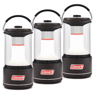 Coleman 800 Lumens LED Camping Light Lantern with BatteryGuard, Black (3 Pack)