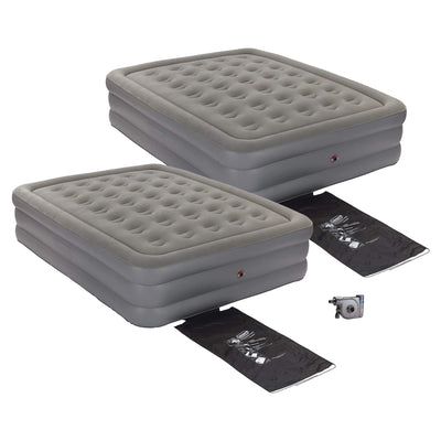 Coleman GuestRest 18" Airbed, Queen (2 Pack) & OneSource USB Air Mattress Pump