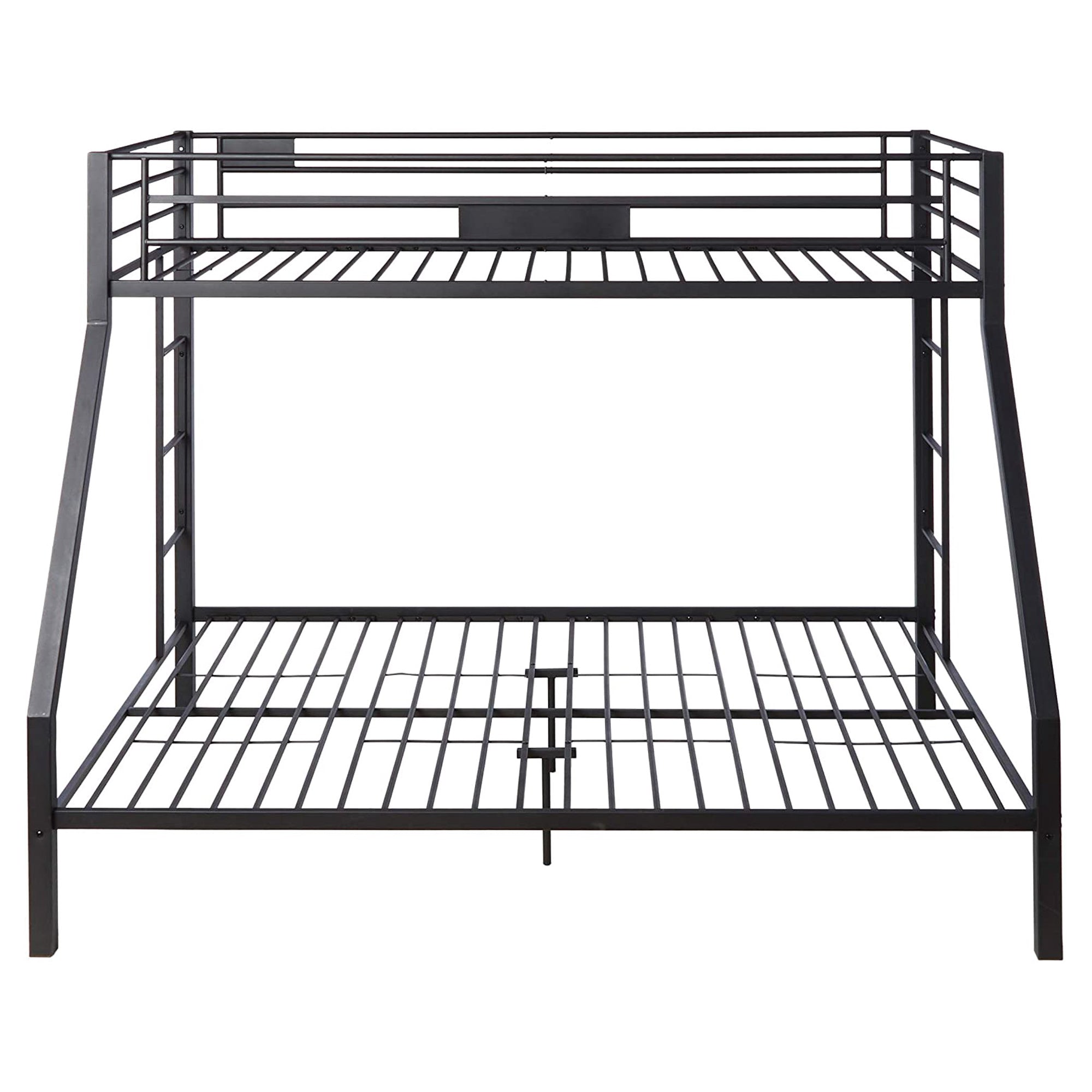 ACME Limbra Twin XL/Queen Bunk Bed Frame w/ 2 Ladders & 1 Guardrail, Black Sand