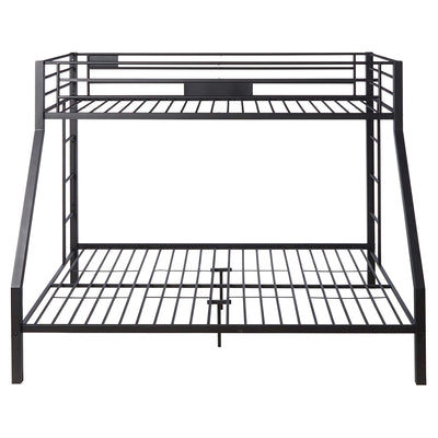 ACME Limbra Twin XL/Queen Bunk Bed Frame w/ 2 Ladders & 1 Guardrail, Black Sand